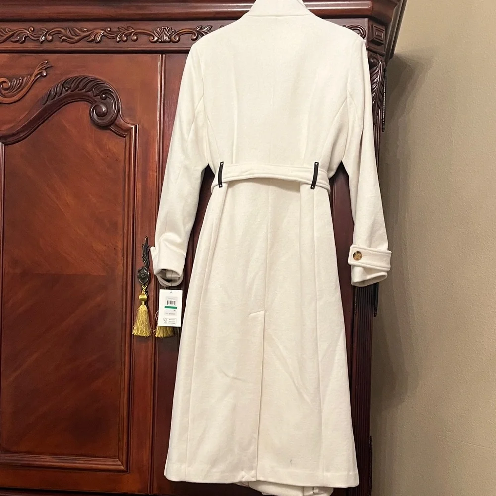 DKNY Classic Cream Wrap Trench Coat - Picture 6 of 7